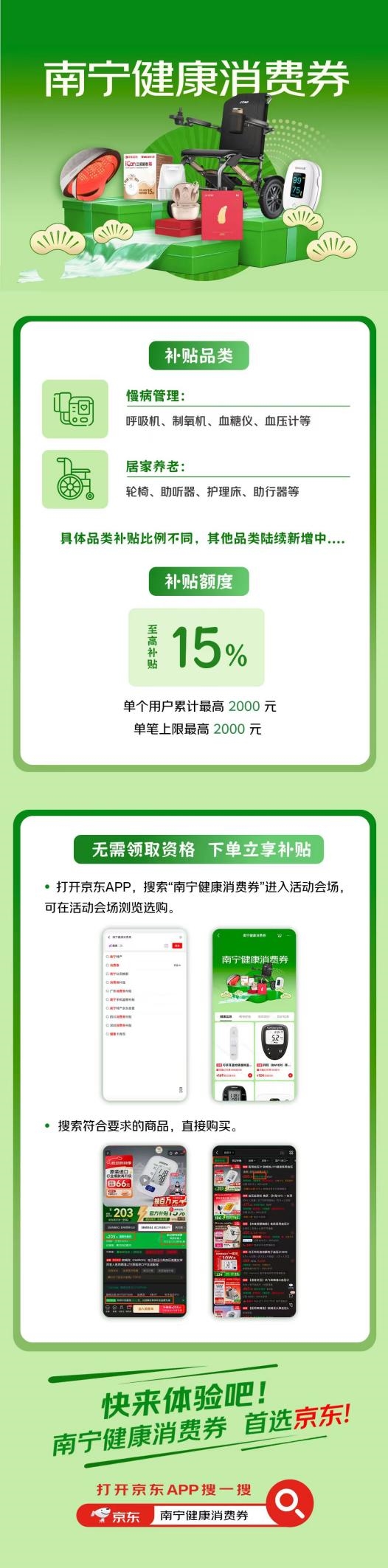 适老好物最高补贴2000元、全国可用！南宁健康消费券上线京东健康