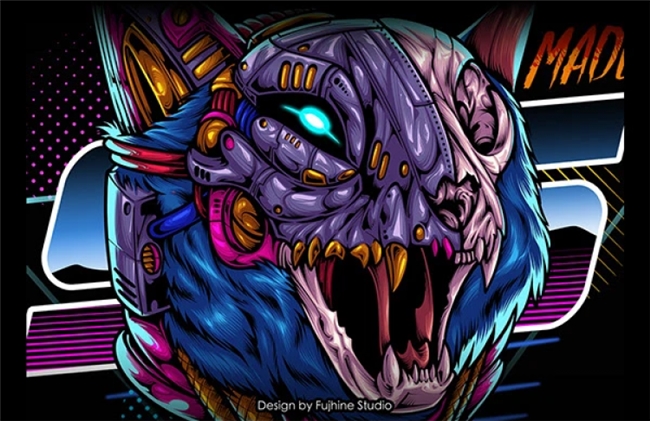 印尼插画师 Fujhine:色彩鲜活、活力满溢,玩转经典动漫游戏符号的创作