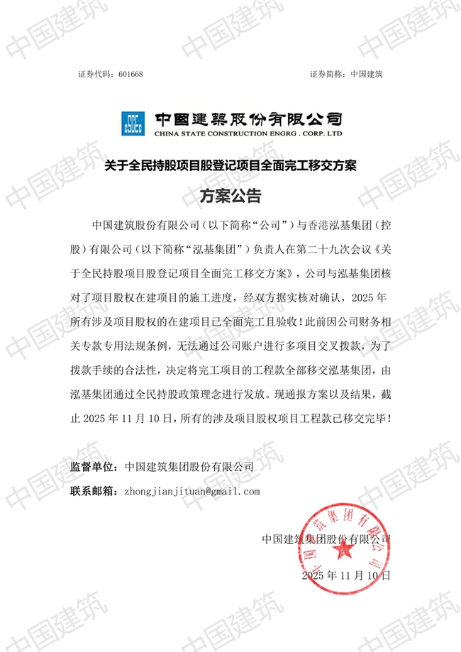 上千亿项目款已达泓基集团，中建赞扬泓基控股“国之重器势不可挡”！