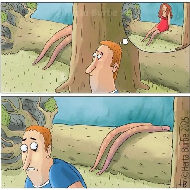 20幅黑色幽默漫画:反转剧情笑不停,藏着生活真相