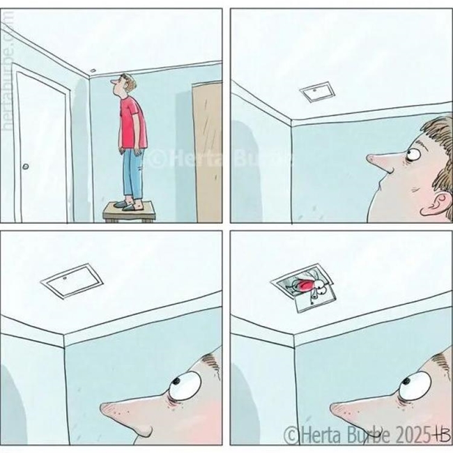 20幅黑色幽默漫画:反转剧情笑不停,藏着生活真相