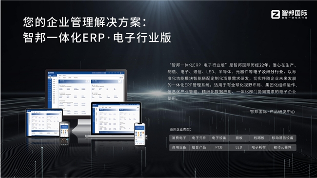 智邦国际一体化ERP：助力电子行业实现精益管理，筑牢数字化根基