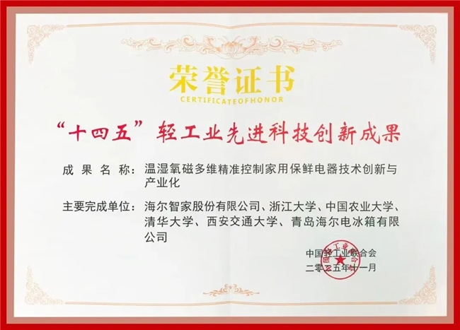 海尔“十四五”科技奖：国家级奖，行业最多