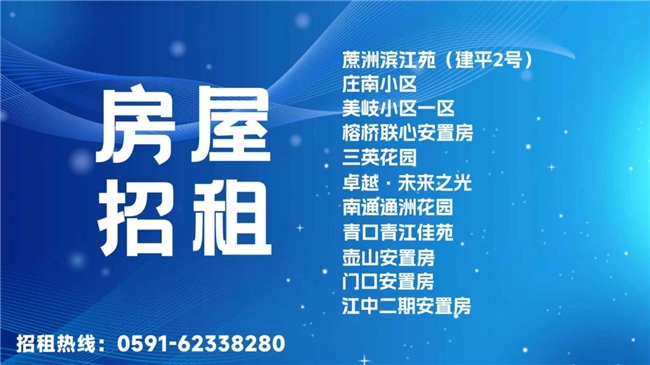 闽侯县内各片区优质安置房小区住宅开始招租啦！