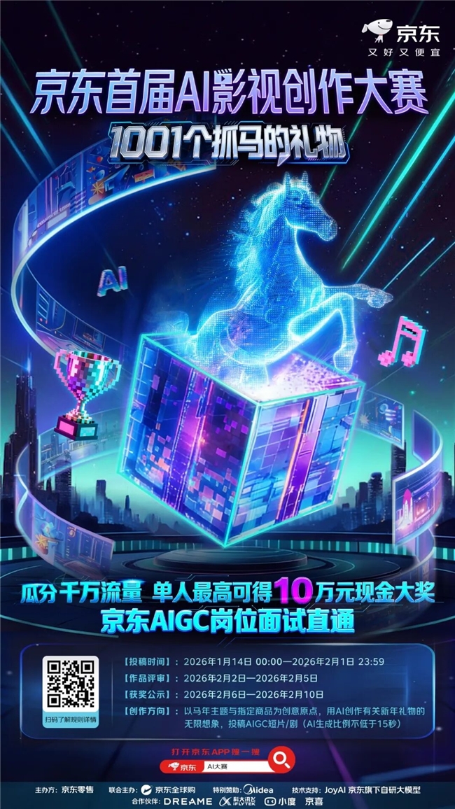 马年玩AI,创意赢大奖!京东首届AI影视创作大赛,“马红红” 邀你造故事