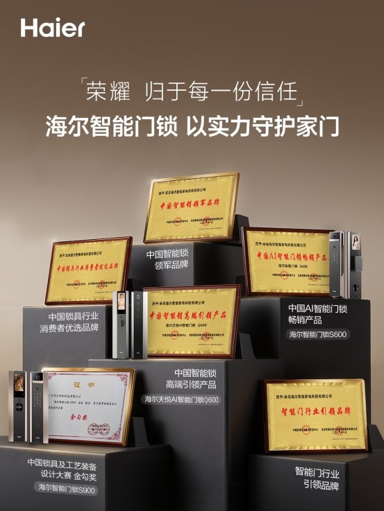 海尔智能门锁获评“2025年度中国锁具行业消费者优选品牌” 海尔智能门锁获评“2025年度中国锁具行业消费者优选品牌”
