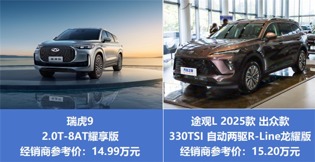 15万级家庭SUV怎么选？瑞虎9与途观L盘点，给你最优解