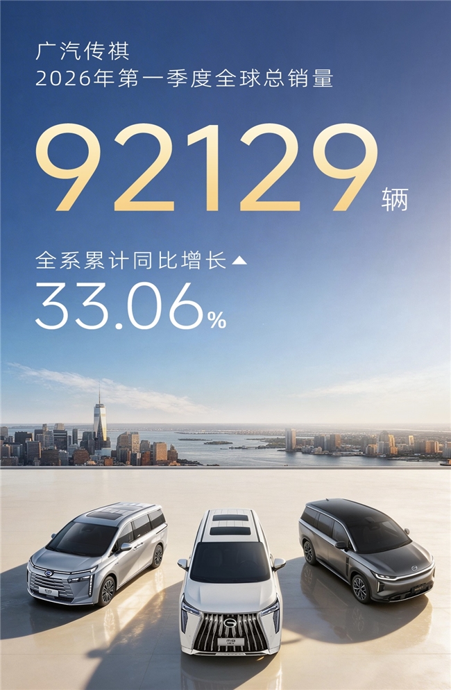 同比增长33.06%！广汽传祺一季度销量破9万
