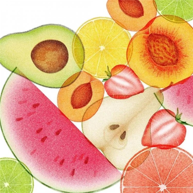 太会画了！法国插画师把水果拆成绝美透视图