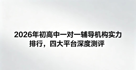 2026 年初高中一对一辅导机构实力排行，四大平台深度测评，家长必看！