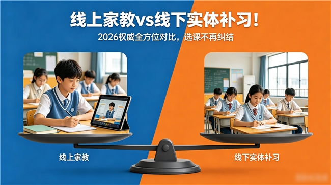 线上家教vs线下实体补习！2026权威全方位对比，选课不再纠结