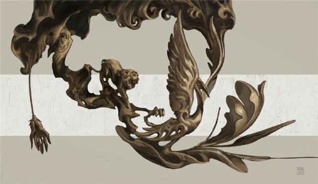 平面几何 + 油画笔触，拆解波兰画师黑金神秘风创作逻辑