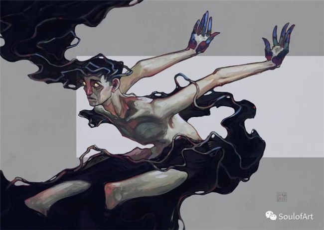 平面几何 + 油画笔触，拆解波兰画师黑金神秘风创作逻辑