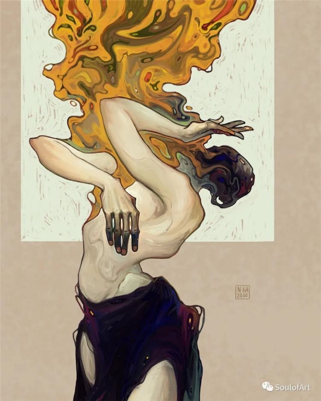 平面几何 + 油画笔触，拆解波兰画师黑金神秘风创作逻辑