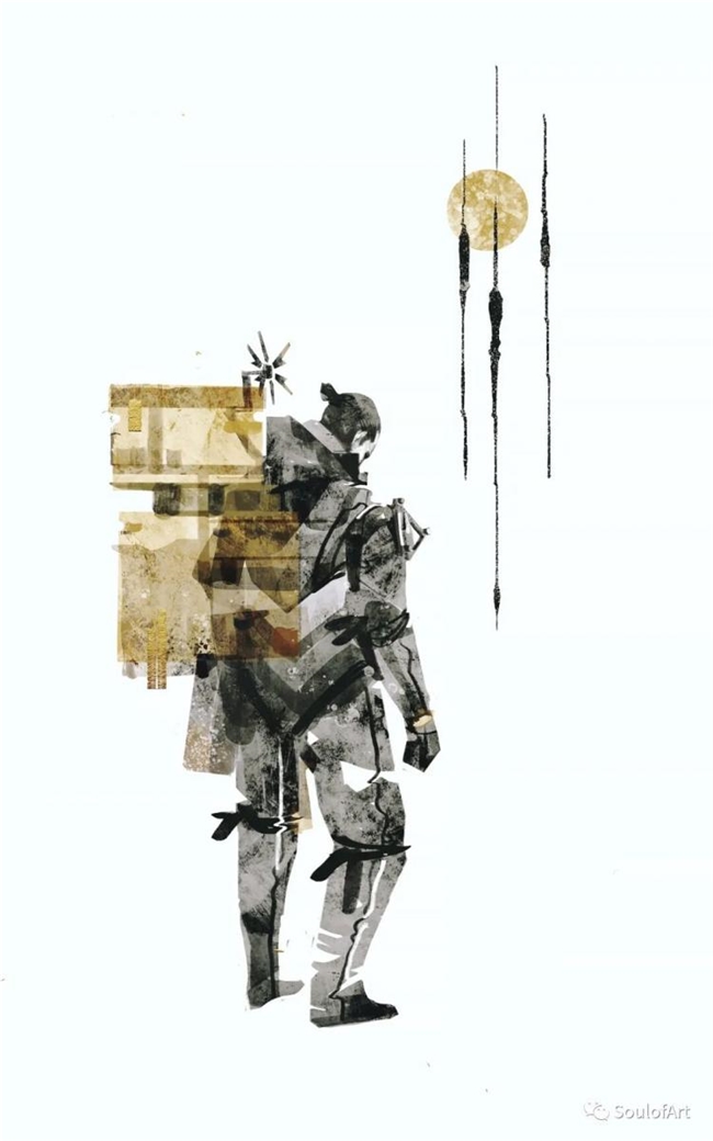 平面几何 + 油画笔触，拆解波兰画师黑金神秘风创作逻辑