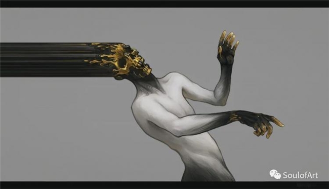 平面几何 + 油画笔触，拆解波兰画师黑金神秘风创作逻辑