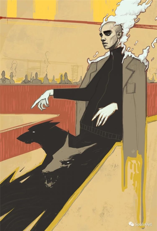 平面几何 + 油画笔触，拆解波兰画师黑金神秘风创作逻辑