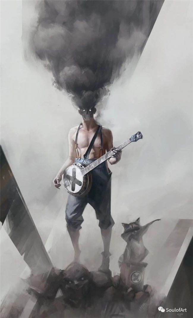 平面几何 + 油画笔触，拆解波兰画师黑金神秘风创作逻辑