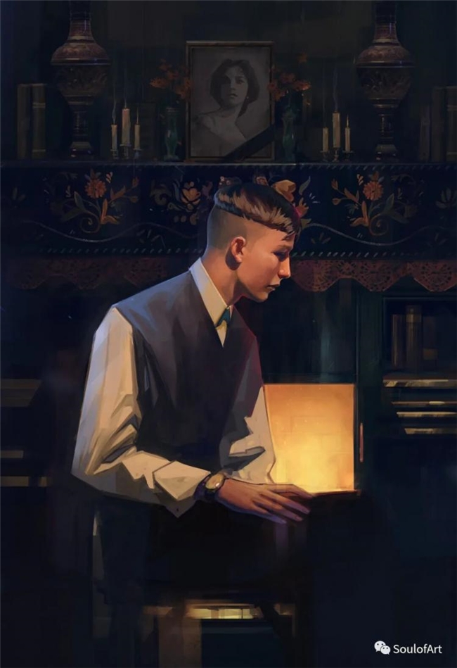 平面几何 + 油画笔触，拆解波兰画师黑金神秘风创作逻辑