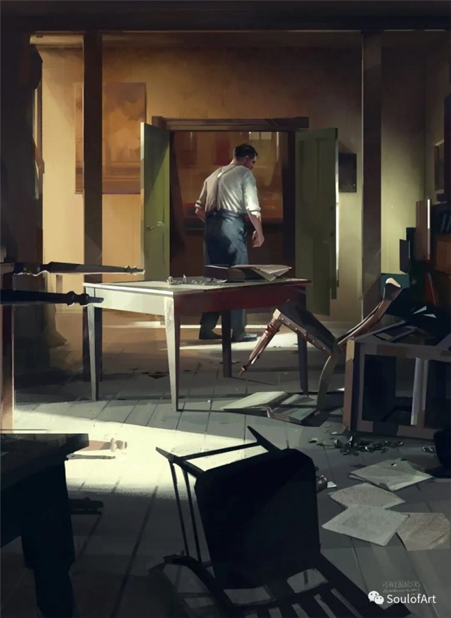 平面几何 + 油画笔触，拆解波兰画师黑金神秘风创作逻辑